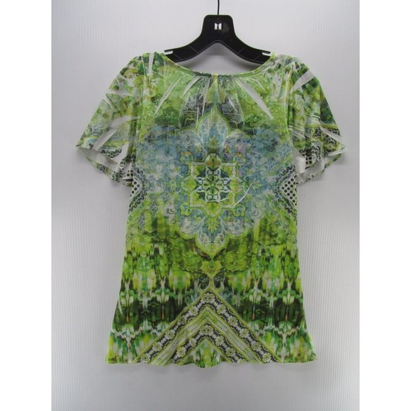 One World Blouse XS Pullover Top Floral Beaded Crochet Pleated Boho - Picture 6 of 10